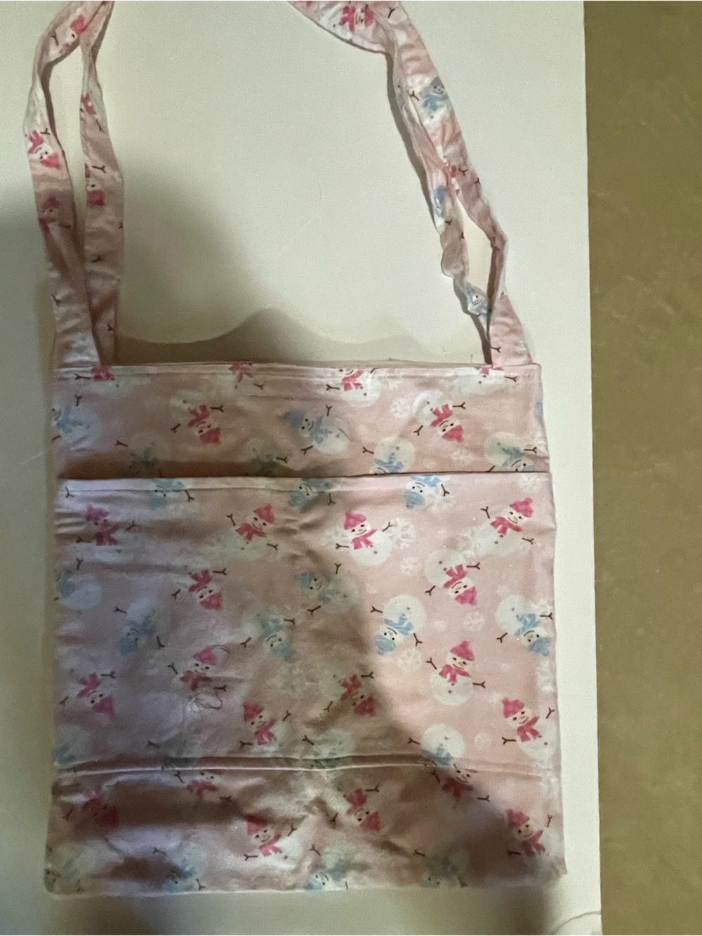 Wheelchair Pink Snowman Tote Bag